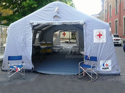 Huge Inflatable Medical Tent, Red Cross Inflatable Tents For Emergency