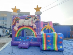 commercial bouncy castle unicorn inflatable bouncer combo slide