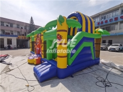 Cheap kids slide bounce house Lion inflatable playland combo
