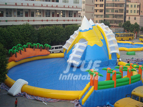 Inflatable Water Slide With Pool Commercial Inflatable Water Park