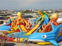 Shark And Octopus Inflatable Water Park Equipment For Sale