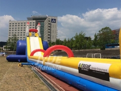 Crazy Grade Inflatable Water Toy Slide With Lane And Pool For Commercial