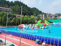 Large Portable Inflatable PVC Plastic Intex Family Rectangle Intex Metal Steel Frame Swimming Pool for Sale