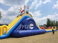 Crazy Grade Inflatable Water Toy Slide With Lane And Pool For Commercial