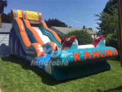 Hot Selling Heavy Duty 18 oz PVC Tarpaulin Material 10*5m Big Kahuna Inflatable Water Slide