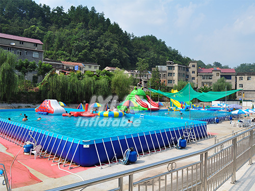 Large Portable Inflatable PVC Plastic Intex Family Rectangle Intex Metal Steel Frame Swimming Pool for Sale