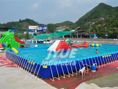 Large Portable Inflatable PVC Plastic Intex Family Rectangle Intex Metal Steel Frame Swimming Pool for Sale