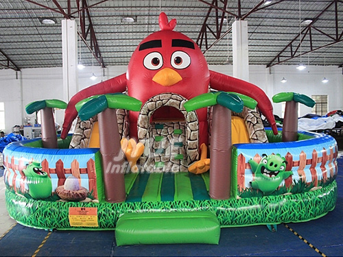 Angry Bird Attractive Jumping Huge Inflatable Trampoline Playground