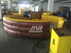 Outdoor Sport Games Inflatable Mechanical Rodeo Bull, Inflatable Mechanical Bull Riding Toys With Blue Eyes