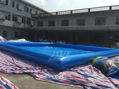 Heated Blue Inflatable Pool Deep Inflatable Rectangular Swim Pool