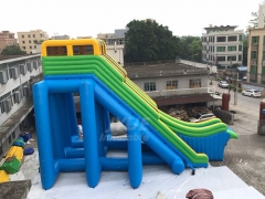 Blow Up Water Slide For Pool Inflatable Dropkick Water Slide With Air Jump Bag