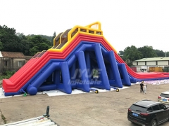 Red And Blue Commercial Blow Up Four Lane Inflatable Water Slides