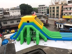 Commercial Blow Up Four Lane Water Slides Giant Inflatable Water Slide For Adults And Kids