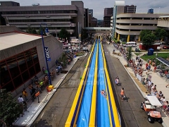 Orange Color Inflatable Slip And Slide The City Largest Inflatable Water City Slide For Sale