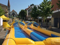Orange Color Inflatable Slip And Slide The City Largest Inflatable Water City Slide For Sale