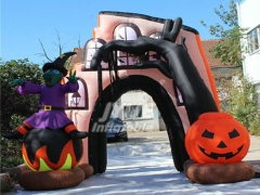 Halloween Inflatable Pumpkin And Devil Arch Entrance For Shopping Mall Decoration