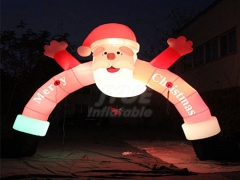 Inflatable Santa Claus Arch Entrance With LED Lighting For Advertising