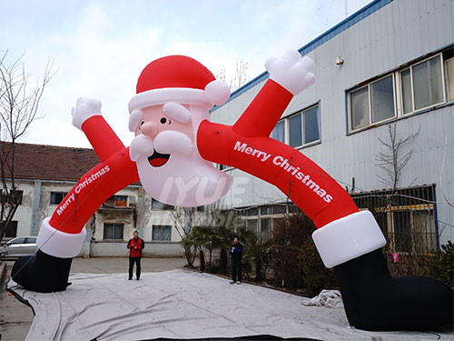 Lighting Inflatable Christmas Santa Claus Arch Entrance For Shopping Mall Decoration