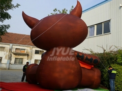 Giant Inflatable Halloween Cats With Pumpkin