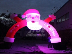 Inflatable Santa Claus Arch Entrance With LED Lighting For Advertising