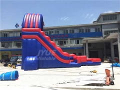 Blue And Red Commercial Inflatable Slide With Pool With Logo Printing