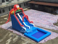 Large Summer PVC Kids Octopus Inflatable Water Slide With Pool