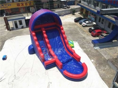 Blue And Red Commercial Inflatable Slide With Pool With Logo Printing