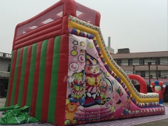 Popular Clown Theme Child Playground Slide Inflatable Jumping Slide For Sale