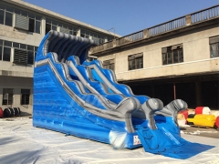Outdoor Giant Water Park Slide Wave Inflatable Slide For Park