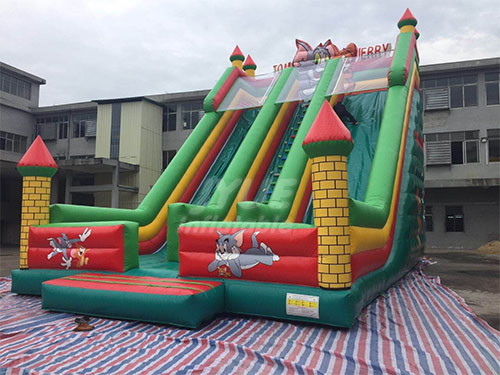 Printed Cartoon Tom And Jerry Inflatable Slide Game For Backyard