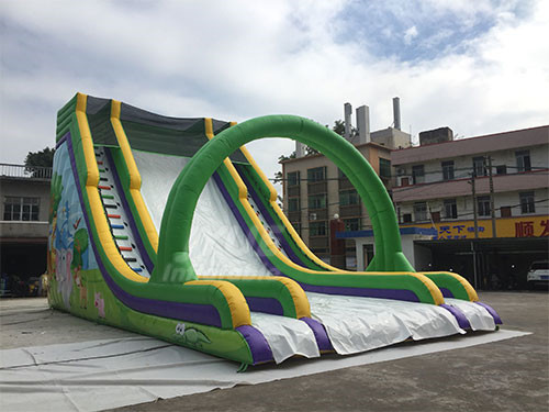 Outdoor Comercial Jungle Animal Inflatable Dry Slide For Kids