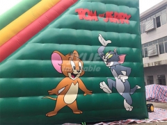 Printed Cartoon Tom And Jerry Inflatable Slide Game For Backyard