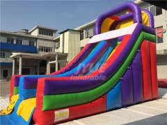 Commercial Colorful Rainbow Kids Inflatable Dry Slide From China Inflatable Factory