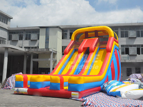 Kids Party Commercial Double Lane Inflatable Stair Slide For Children