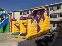 PVC 0.55mm Large Yellow Inflatable Dry Slides For Sale