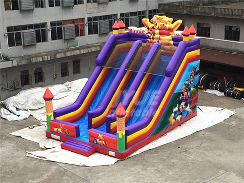 Customized OEM ODM Winnie The Pooh Inflatable Dry Slide For Children Kids