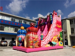 Manufacture Funny Inflatable Candy Bouncy Slide For Sale Outdoor Inflatable Bouncer Games