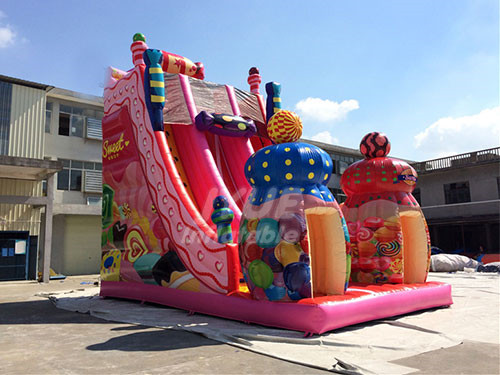 Manufacture Funny Inflatable Candy Bouncy Slide For Sale Outdoor Inflatable Bouncer Games