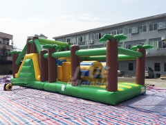 Outdoor Sport Game Challenge Jungle Theme Inflatable Obstacle Course Toy For Kids