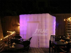 White Inflatable Cube Photo Booth Air Tent With Led Light