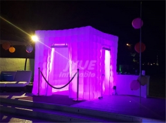 White Inflatable Cube Photo Booth Air Tent With Led Light