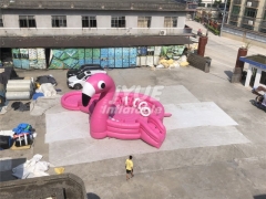 Happy Kiddie Toys Cheap flamingo inflatable slide castle combo