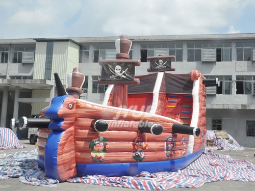 pirate ship giant inflatable water slide combo
