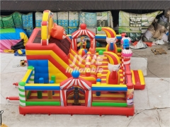 New Design clown Giant Inflatable Fun City With Obstacles For Sale,Commercial Inflatable Bouncer Slide Playground