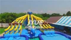 Commercial Inflatable Water Slide two swimming pool Custom Inflatable Ground Water Park for Kids and Adults