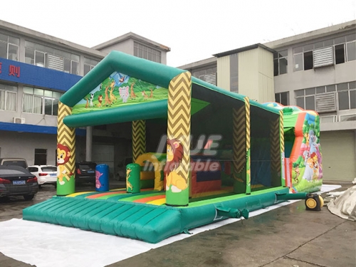 New design fun city animal zoo inflatable castle playground