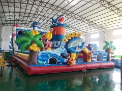 Attractive tarpaulin inflatable outside amusing playground inflatable fun city for kids