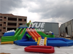 Kids Faucet Giant Inflatable Ground Water Park With Big Inflatable Slide From China Factory