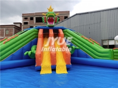 Kids Faucet Giant Inflatable Ground Water Park With Big Inflatable Slide From China Factory