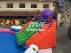 Giant portable outdoor swimming pool amusement equipment inflatable theme water park with slide for land